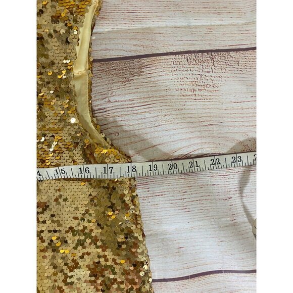 NWT Marc New York Women's Gold Sequin Sleeveless Blouse Top - Small - Picture 9 of 11
